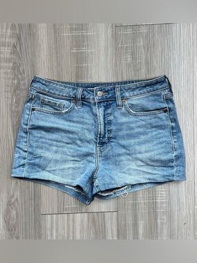 Old Navy high rise OG straight blue denim shorts